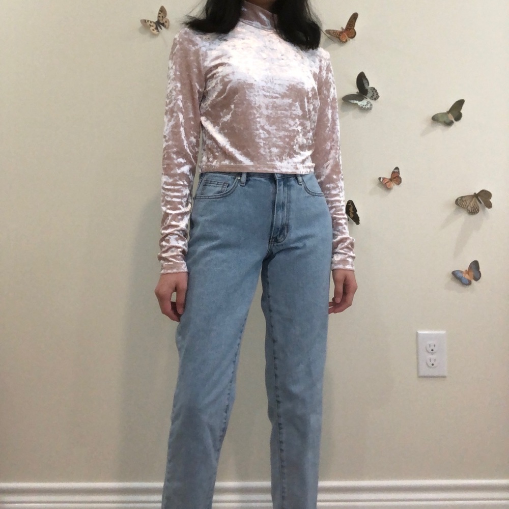 Velvet Mock Neck Top